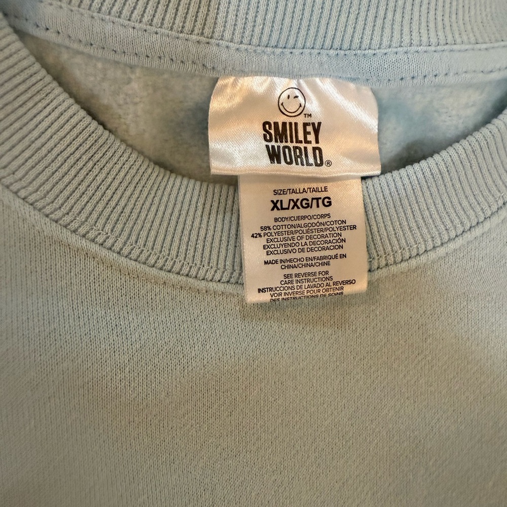 Light Blue Smiley Face Sweatshirt - Picture 4 of 4